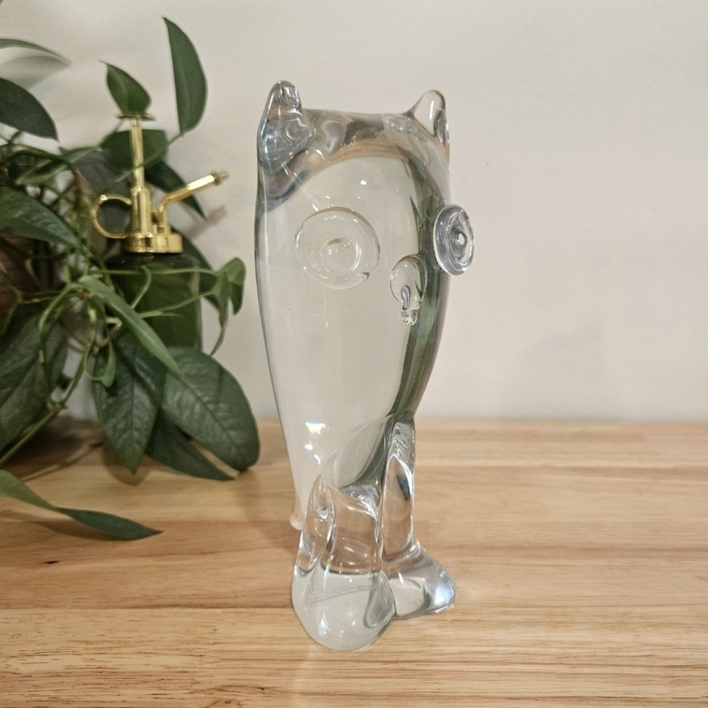 Vintage Lead Crystal Owl Figurine